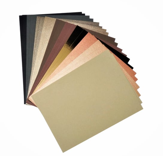 Zestaw papierów ozdobnych kolorowych A5 brązowych 20 ark. - wycinanka na plastykę do przedszkola do szkoły do scrapbookingu Netuno