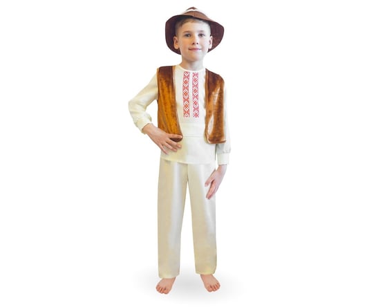 Zestaw Pastuszek (bluzka,spodnie, pasek, kamizelka welurowa, kapelusz), rozm. 95-110 cm GoDan