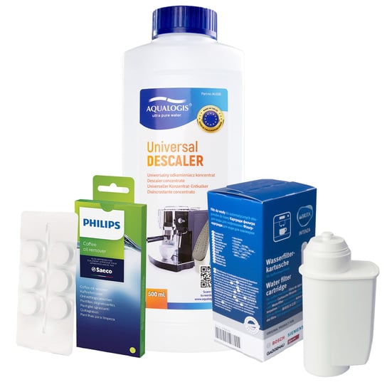Zestaw Philips - Filtr Philips Intenza+ CA6702, Uniwersalny Odkamieniacz 500ml, Philips CA6704/10 Tabletki Czyszczące Aqualogis