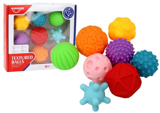 Zestaw Piłeczek Sensorycznych Różne Tekstury 8 Sztuk Kolorowe Lean Toys