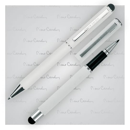 Zestaw piśmienniczy długopis i pióro kulkowe soft touch CLAUDIE biały Inna marka