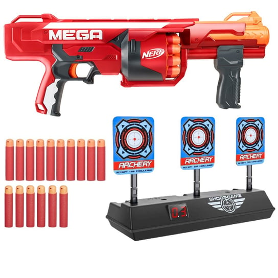 Zestaw Pistolet Nerf N-Strike Mega Rotofury B1269 + 6 strzałek MEGA + elektroniczna tarcza Hasbro