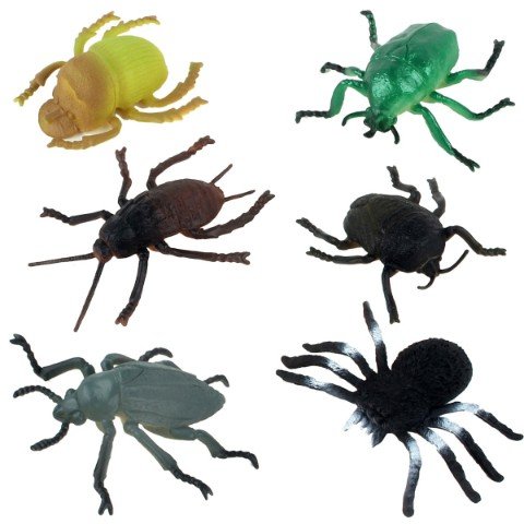 Zestaw Plastikowe Robaki Owady Insekty 6 Sztuk Zabawka Dla Dzieci Trifox