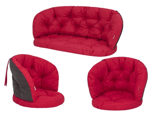 Zestaw poduszek na meble ogrodowe rattanowe, Amanda Standard, Czerwony Oxford HobbyGarden