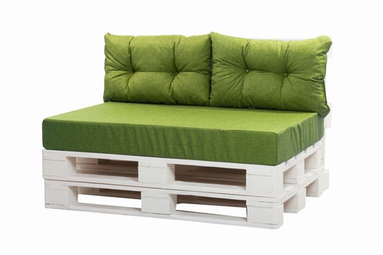 Zestaw poduszek na meble z palet: 120x80 + 2 szt. po  60x40/ wodoodporne poduszki ogrodowe, kolor zielony Setgarden