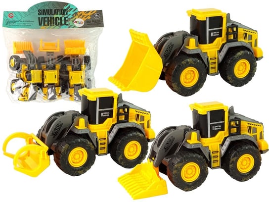 Zestaw Pojazdów Budowlanych 3 Modele Żółte Lean Toys