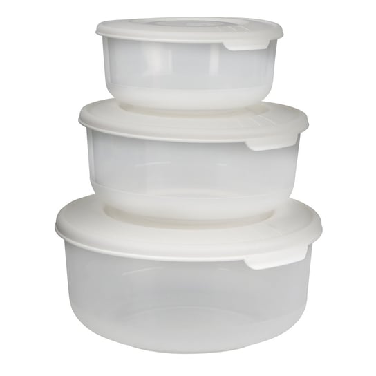Zestaw pojemników okrągłych ALTOMDESIGN Family Food (9040669) 1,7+1+0,5L, biały, 3 elem. ALTOMDESIGN