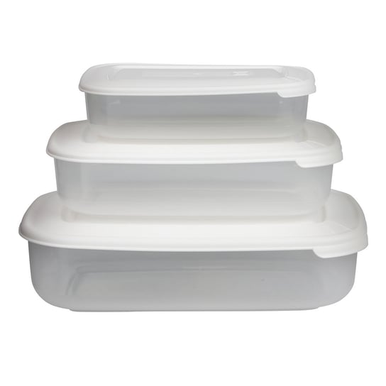 Zestaw pojemników prostokątnych ALTOMDESIGN Family Food (9040572) 3+1,88+0,93L, biały, 3 elem. ALTOMDESIGN