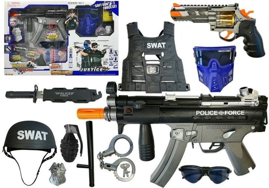 Zestaw Policyjny Pistolet na strzałki MP5 Rewolwer Lean Toys