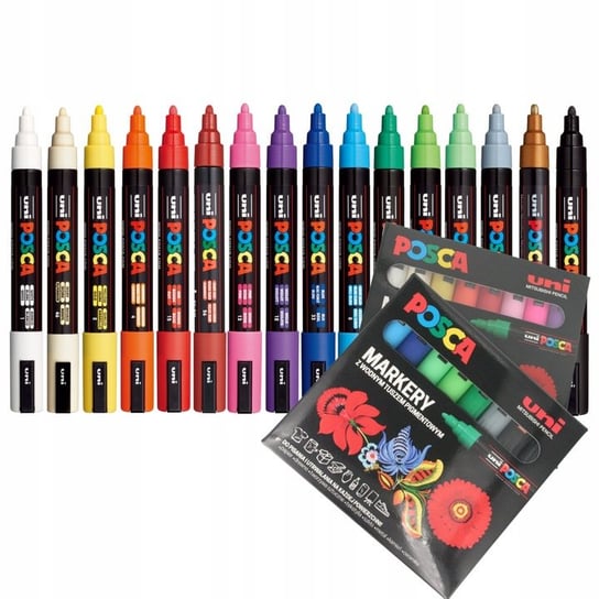 Zestaw POSCA PC-5M zestaw 16 markerów w pudełkach NA PREZET pisaki DYSTR.PL POSCA
