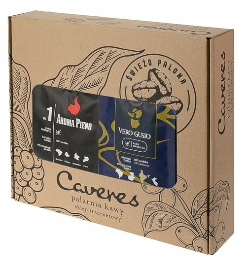 Zestaw Prezentowy Caveres Aroma Pieno i Vero Gusto Kawa Ziarnista 500g CAVERES