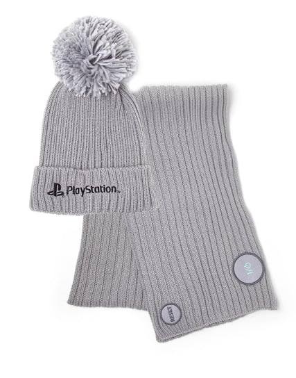 Zestaw prezentowy czapka i szalik szary - PlayStation Bioworld