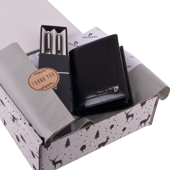 Zestaw prezentowy długopis i ołówek automatyczny + portfel Pierre Cardin Czarny Pierre Cardin