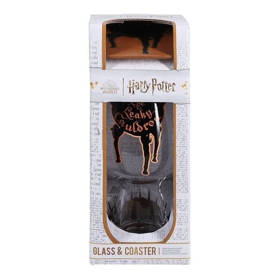 Zestaw prezentowy Harry Potter "Dziurawy kocioł": szklanka plus podstawka / Harry Potter Leaky Cauldron Glass and Coaster Set Paladone