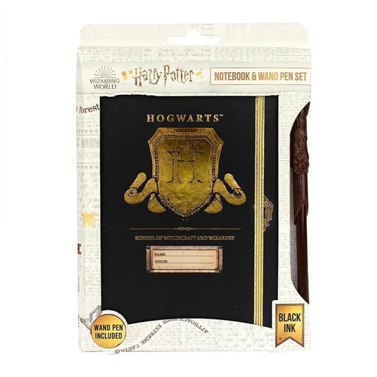 Zestaw prezentowy Harry Potter: notatnik plus różdżka (długopis) - tarcza Hogwartu Blue Sky Studios