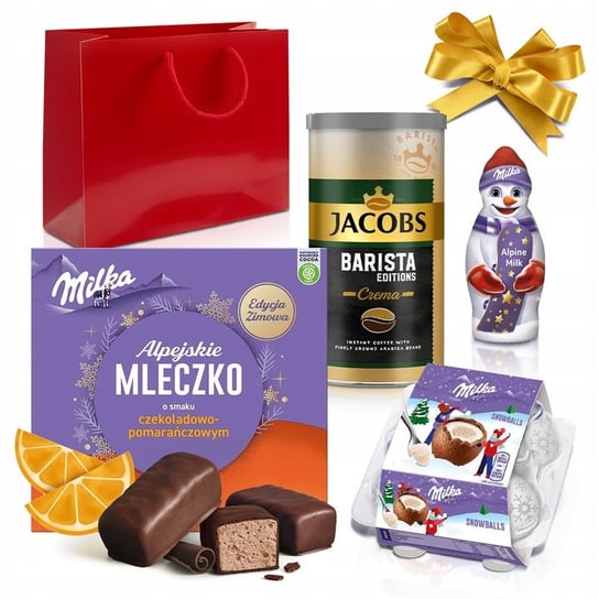 Zestaw Prezentowy Kawa Jacobs Barista Crema, Słodycze Świąteczne Milka Jacobs
