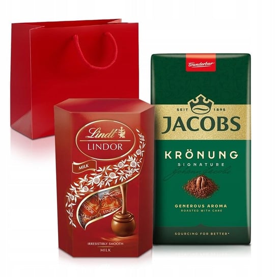 Zestaw Prezentowy Kawa Jacobs Kronung, Praliny Lindor, Prezent Na Święta Jacobs