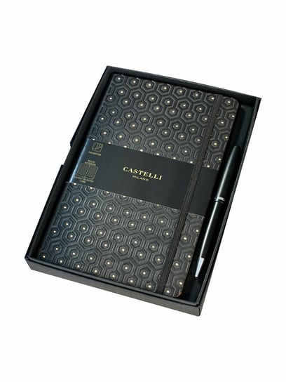 Zestaw prezentowy notes Castelli Honey Gold, długopis Jazz Elegance Castelli