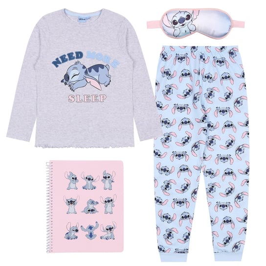 Zestaw prezentowy: piżama + opaska na oczy + zeszyt Stitch DISNEY 12-13lat 158 cm Disney