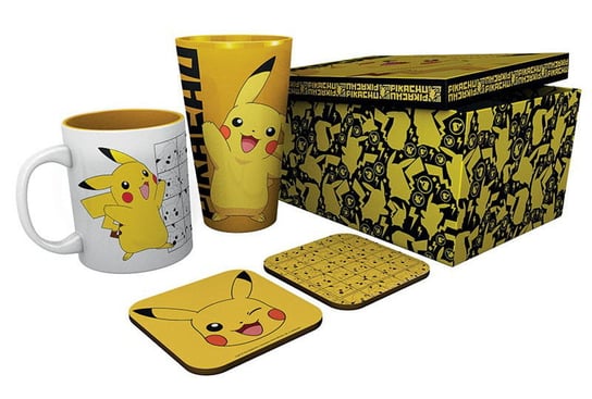 Zestaw Prezentowy - Pokemon Pikachu Kubek ceramiczny Szklanka Podkładki MaxiProfi