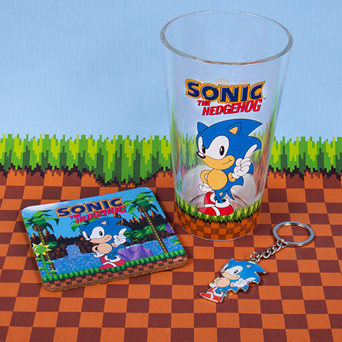 Zestaw Prezentowy Sonic The Hedgehog: Szklanka, Podkładka, Brelok Fizzy Moon