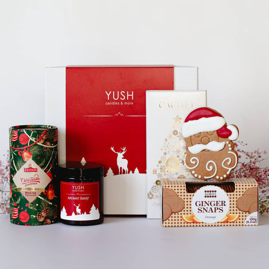 Zestaw Prezentowy Świąteczny Xiii - Świeca Zapachowa, Herbata I Słodycze Yush