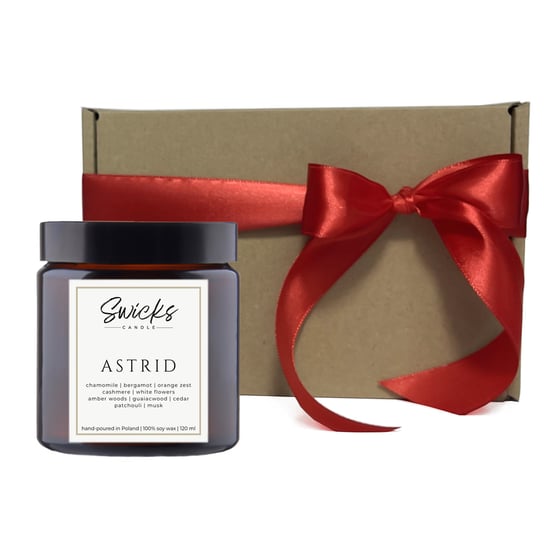Zestaw prezentowy Świeca sojowa zapachowa ASTRID 120 ml w pudełku Swicks