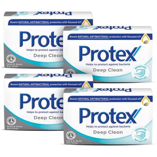 Zestaw Protex, Deep Clean, mydło w kostce, 4x90 g Protex