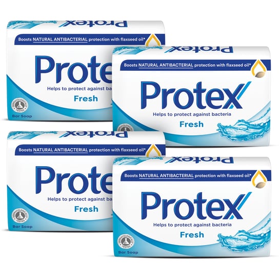 Zestaw Protex, Fresh, mydło w kostce z olejem lnianym, 4x90 g Protex
