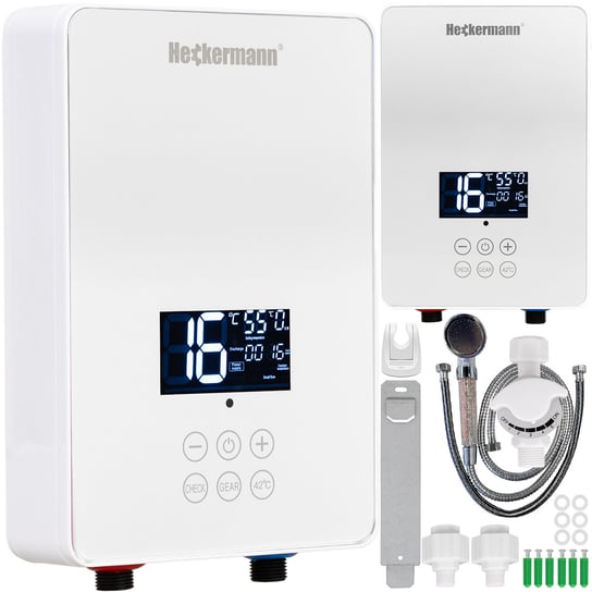 Zestaw Przepływowy elektryczny podgrzewacz wody Heckermann SL-X2-60 biały + Słuchawka Heckermann
