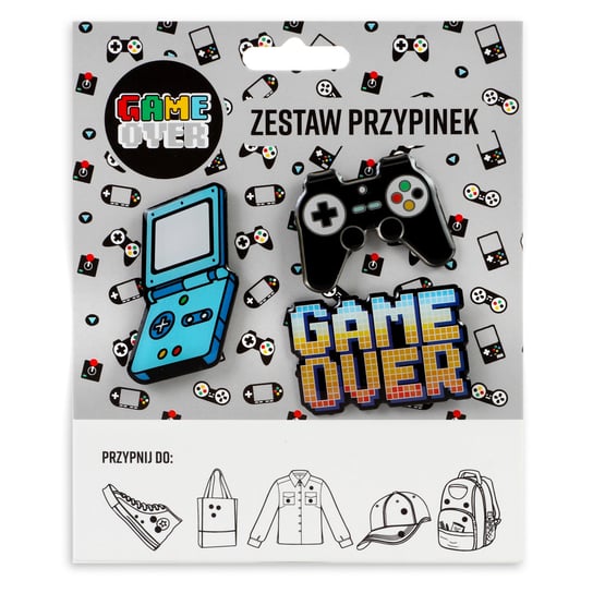 Zestaw przypinek, Game Over, 3 Sztuki Empik