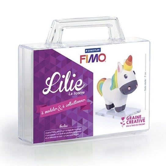 Zestaw pudełek FIMO - Graine Creative - Moja pierwsza figurka - Różowy i biały jednorożec - Zabawka dla dzieci od 5 lat Youdoit