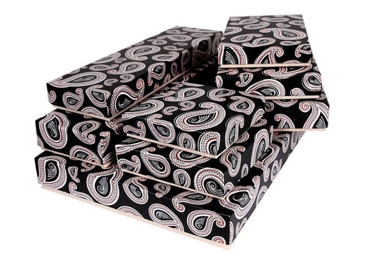 Zestaw pudełek płaskich, Arabeska czarna, 8 sztuk Neopak