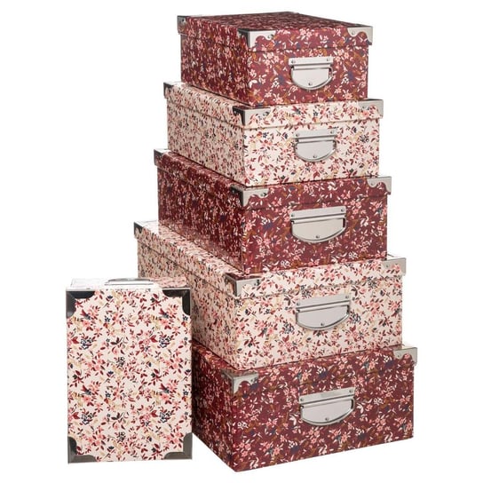 Zestaw pudełek w różnych rozmiarach, różowe, karton, 4 szt. Atmosphera for kids