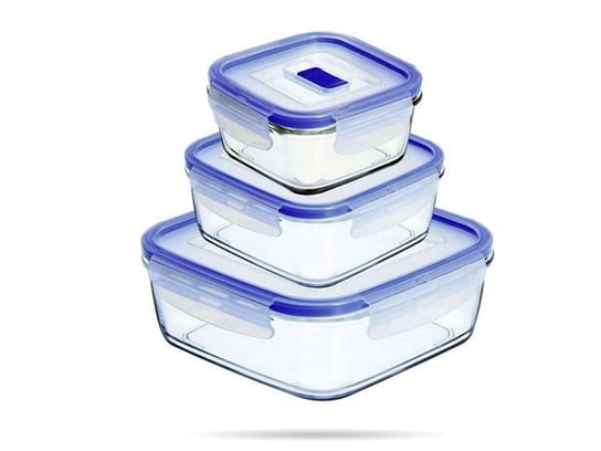 Zestaw Pure Box Active 3 kwadratowy Lunchbox 380 ml 760 ml 1,22 L LUMINARC Inna marka