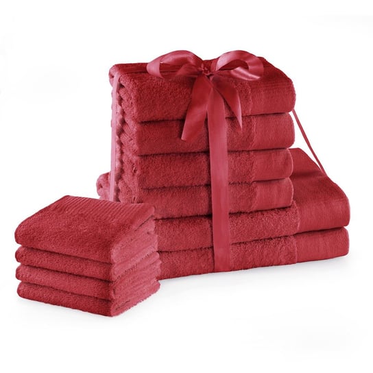 Zestaw ręczników Amari – 10 elementów czerwony AmeliaHome AmeliaHome