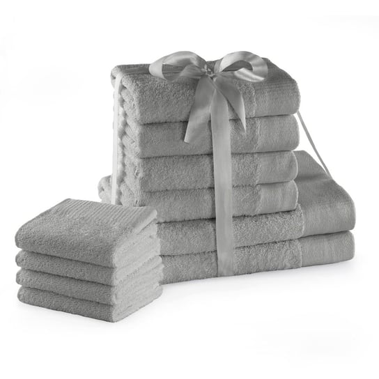 Zestaw ręczników Amari – 10 elementów srebrny AmeliaHome AmeliaHome