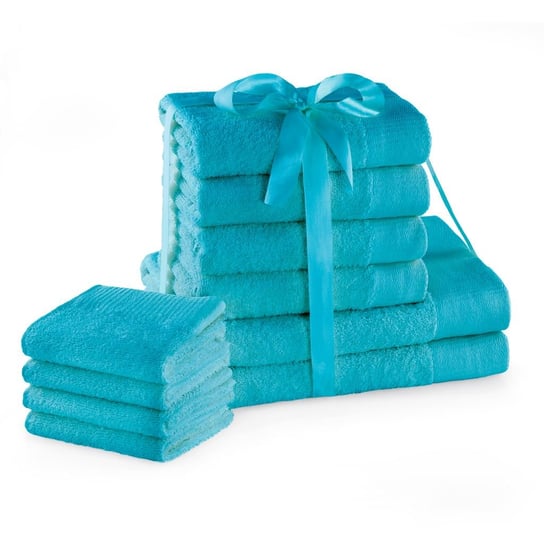 Zestaw ręczników Amari – 10 elementów turkusowy AmeliaHome AmeliaHome