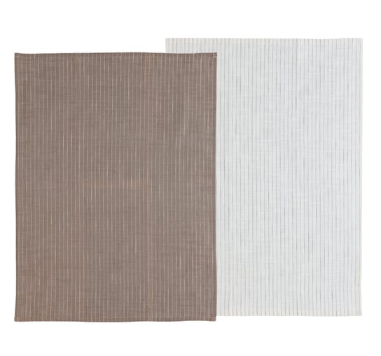 Zestaw ręczników kuchennych 2 sztuki Line 50 x 70 cm taupe/white 25095 Södahl
