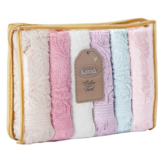 Zestaw ręczników kuchennych 30x50 pastelowe wzór wytłaczany 6szt prezent Inna marka