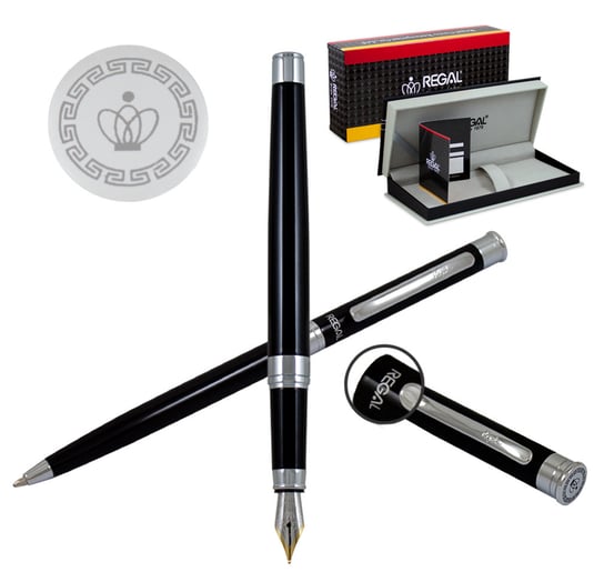 Zestaw Regal RE32PD, pióro wieczne + długopis z serii LANE, czarny Regal