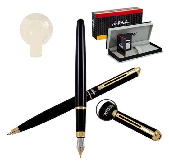 Zestaw Regal RE45PD, pióro wieczne + długopis z serii THAMES, czarny Regal