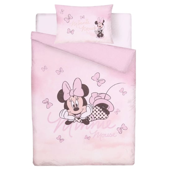 Zestaw różowej pościeli bawełnianej 135x200 cm Myszka Minnie, certyfikat OEKO TEX Disney