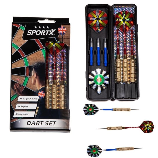 Zestaw rzutek do dart 22g SPORTX etui - 20 SportX