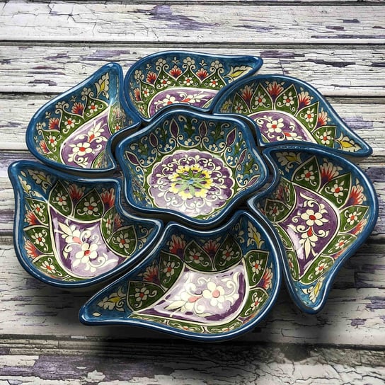 Zestaw salaterek ceramicznych ręcznie malowanych „Kwitnąca polana” o średnicy 32cm Inny producent