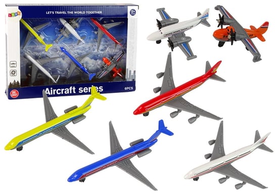 Zestaw Samoloty Pasażerskie Różne Kolory 6 Sztuk Lean Toys
