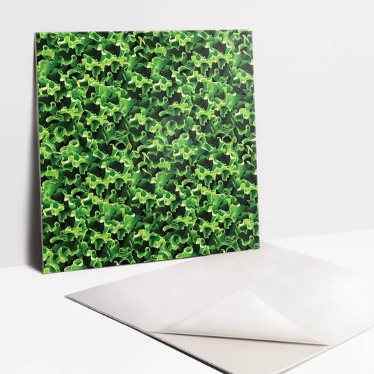 Zestaw Samoprzylepnych Kafli Winylowych - Zielone liście sałaty, 30x30 cm - 9 sztuk Tulup
