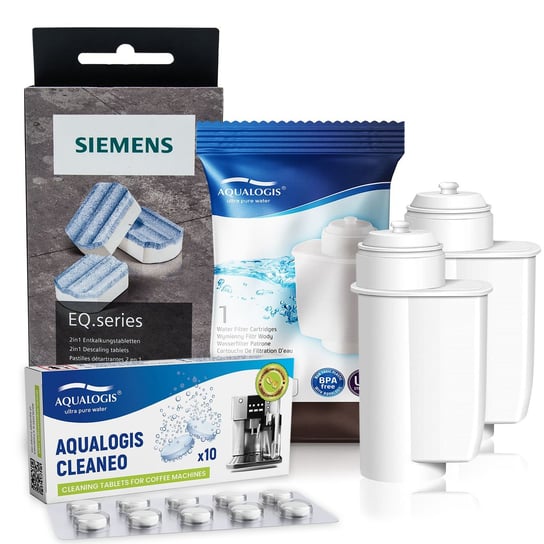 Zestaw Siemens, Filtr Aqualogis AL-Inte 2szt, Siemens Odkamieniacz TZ80002, Cleaneo 10szt Aqualogis
