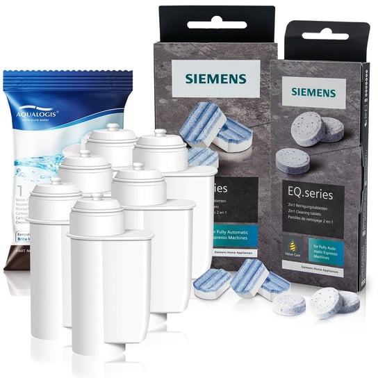 Zestaw Siemens, Filtr Aqualogis AL-Inte 6szt, Siemens Odkamieniacz TZ80002, Siemens Tabletki TZ80001 Aqualogis