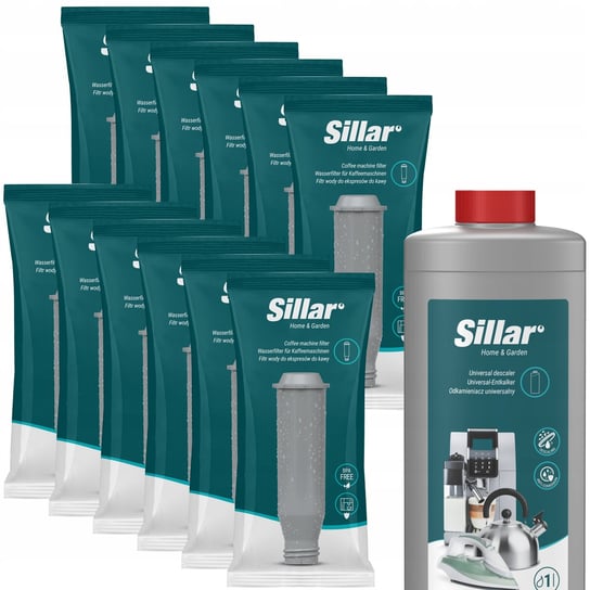Zestaw Sillar do ekspresu Krups / Nivona: 12x filtr wody + odkamieniacz 1l Sillar